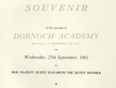 Opening of Dornoch Academy by Queen Mother
