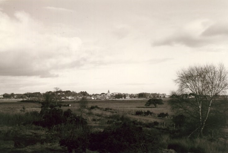 Wide angle view of Dornoch from Lonemore c 2003