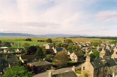 View from Cathedral tower to the south-west, Castle St foreground