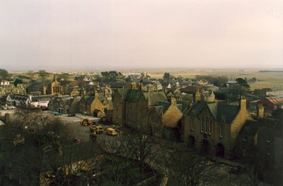 View from the Cathedral tower looking south east to Dornoch Square