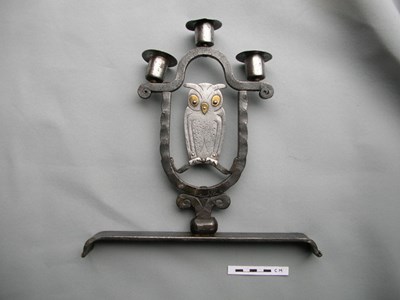 Steel candleholder made in Dornoch c 1900