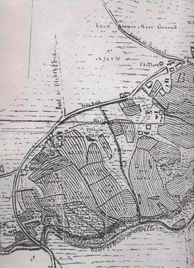 Sutherland Estate map showing Ballvraid and pasture to west
