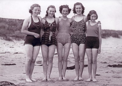 Dornoch girls at the beach 1950