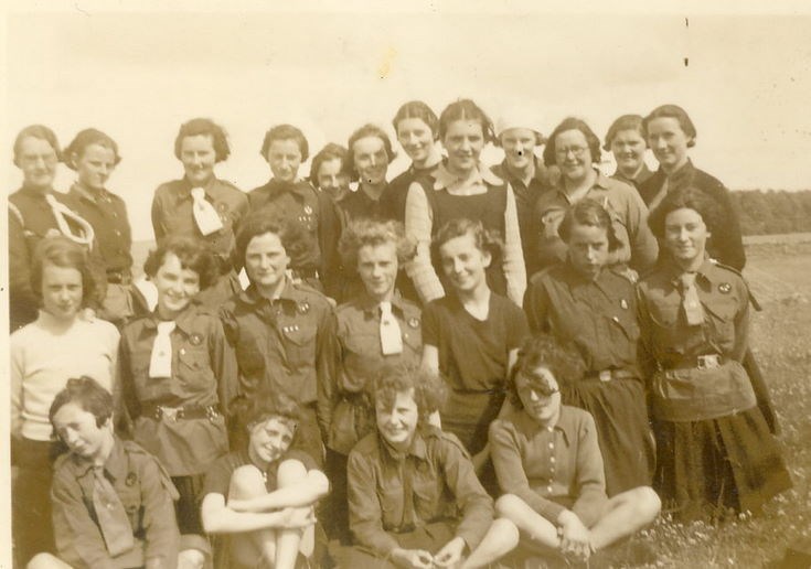 Group photograph of Dornoch Guides  camp at Collabol July 1937