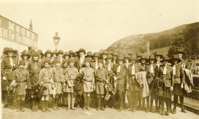 Group photograph of Dornoch Guides  and Brownies