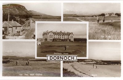 Multiple image postcard of Dornoch