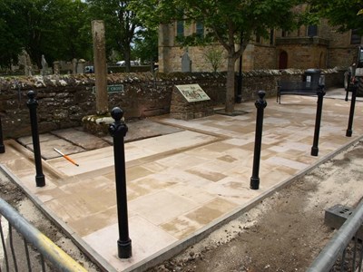 Restored Mercat Cross site 2011 nearing completion