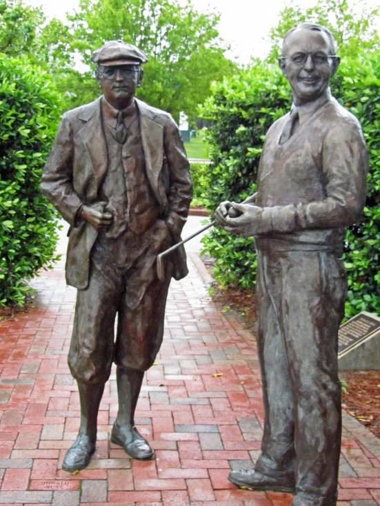 Statues of Donald Ross and Richard Tufts at Pinehurst No 2