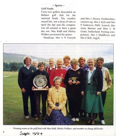 Dornoch SWRI  - Golf finals 1994