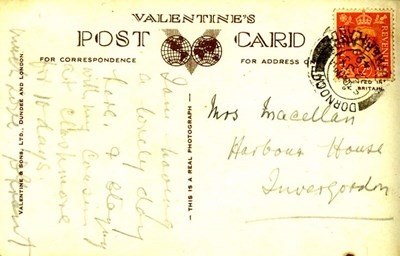 Reverse of a postcard of Castle Street in the Furness collection