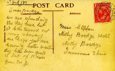 Reverse of postcard of Spinningdale Mill from the Furness collection