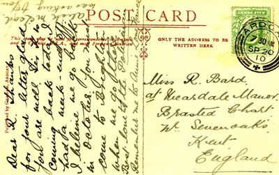 Reverse of a postcard of Carron Bridge - Furness collection
