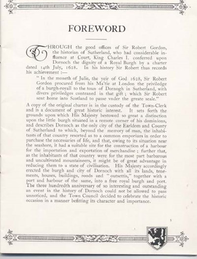 Programme for Dornoch pageant 1928