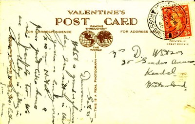 Reverse of Bonar Bridge postcard - Furness collection