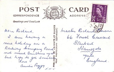 Reverse of Mound postcard 1965 from Basil Hellier collection