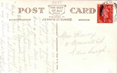 Reverse of Dornoch Firth and Kyle of Sutherland postcard