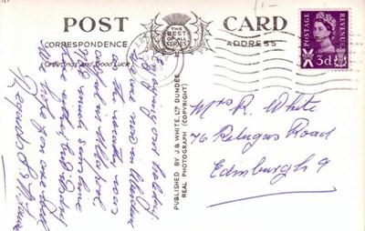 Reverse of Bonar Bridge salmon fishers postcard