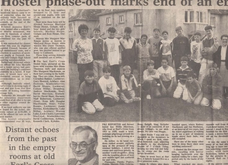 Closure of Earl's Cross school hostel