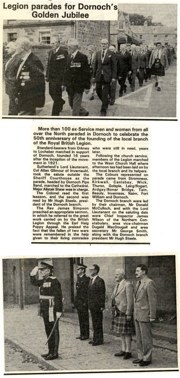 British Legion parade in Dornoch Square 1971