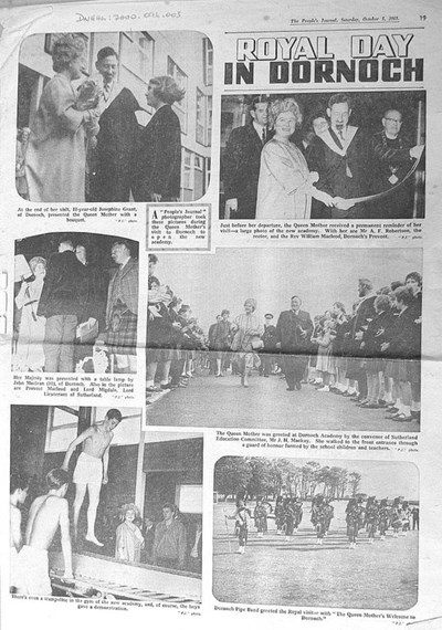 Peoples Journal for 5 Oct 63 opening of the new Dornoch Academy