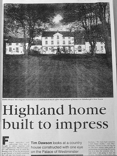 Embo House - 'Highland home built to impress'