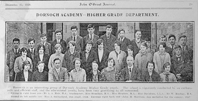 Higher Grade Department, Dornoch Academy, 1928