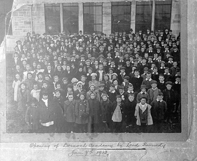 Group photograph opening of Dornoch Academy 1913