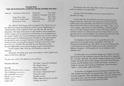 Excerpt from history of Gordon Highlanders