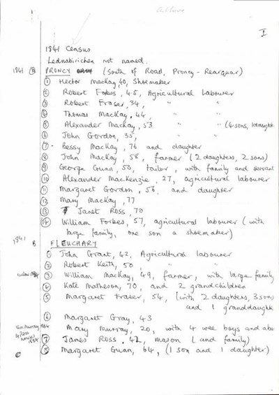 Notes on the 1841 Census for Dornoch Parish
