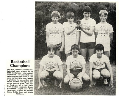 Dornoch Academy S1 Basketball champions 1985