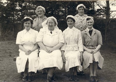 Staff at the Dornoch Academy canteen 1955-56
