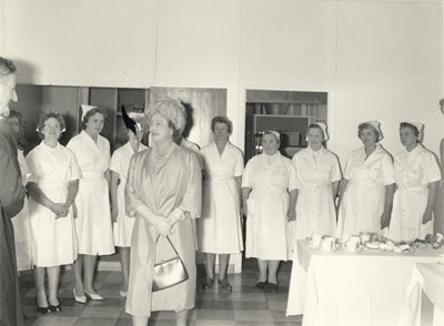 Canteen staff at the opening of the Dornoch Academy 1963