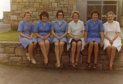 Staff at the Dornoch Academy canteen c 1970