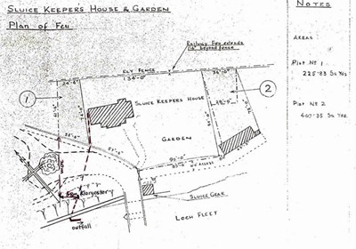 Plan of Sluice Keeper's house and background correspondence