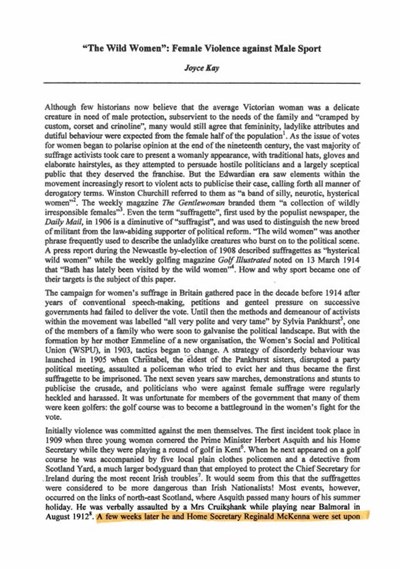 'The Wild Women': Female Violence against Male Sport