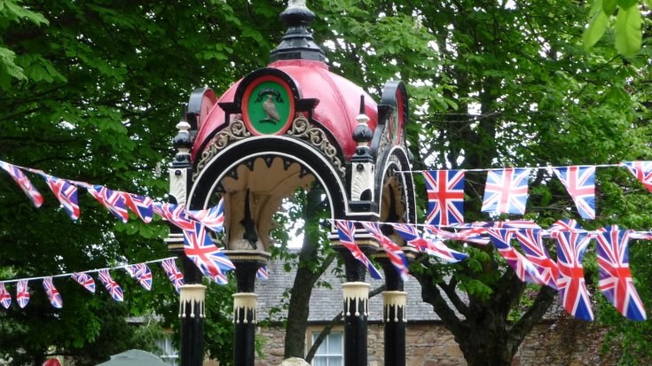 Decorated Cathedral Green Water Fountain Diamond Jubilee 