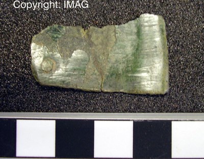 Treasure Trove objects from Pitgrudy - Fragment of sheet bronze