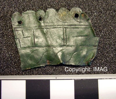 Treasure Trove objects from Pitgrudy - Sheet with incised decoration