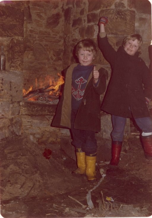 Interior of 'The Smiddy' at the Meadows showing fireplace