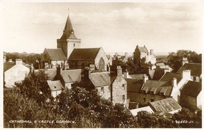 Postcard of Cathedral and Castle, Dornoch