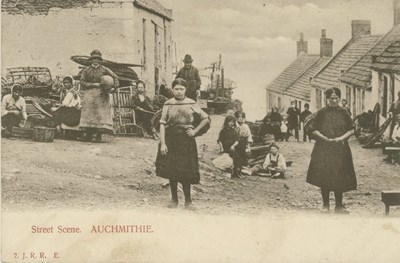 Fishing scenes around Scotland - Auchmithie street scene