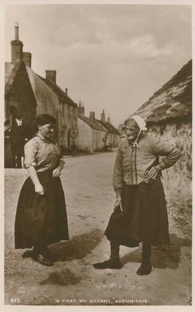 Fishing scenes around Scotland - Auchmithie 'A chat with Granny'