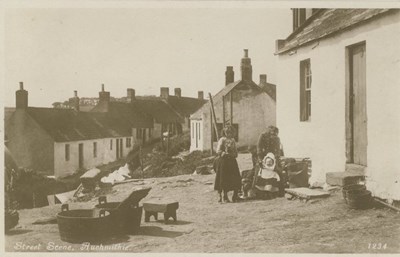 Fishing scenes around Scotland - ' Street Scene Auchmithie'