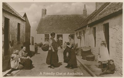 Fishing scenes around Scotland - 'A friendly chat at Auchmithie'