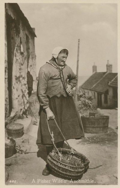 Fishing scenes around Scotland - 'A Fisher Wife o' Auchmithie'
