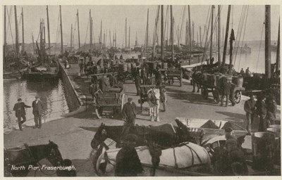 Fishing scenes around Scotland - 'North Pier Fraserburgh'