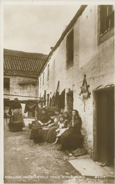 Fishing scenes around Scotland - Shelling Mussels