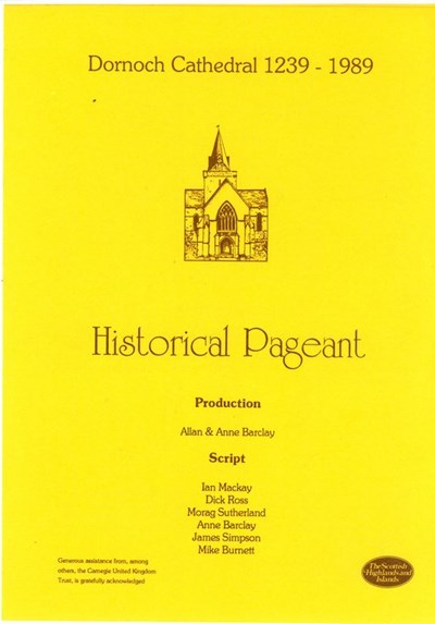 Dornoch Cathedral 1239-1989 Historical Pageant