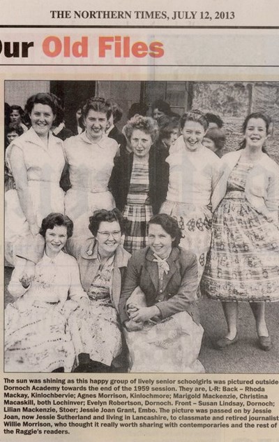 Senior schoolgirls Dornoch Academy 1959