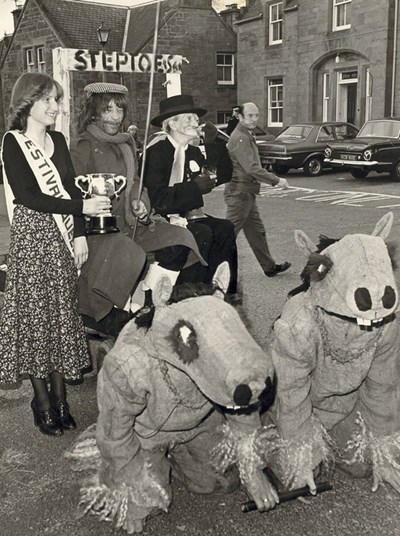Dornoch Festival Week activities c 1979 - Pram race 'Steptoe & Son'